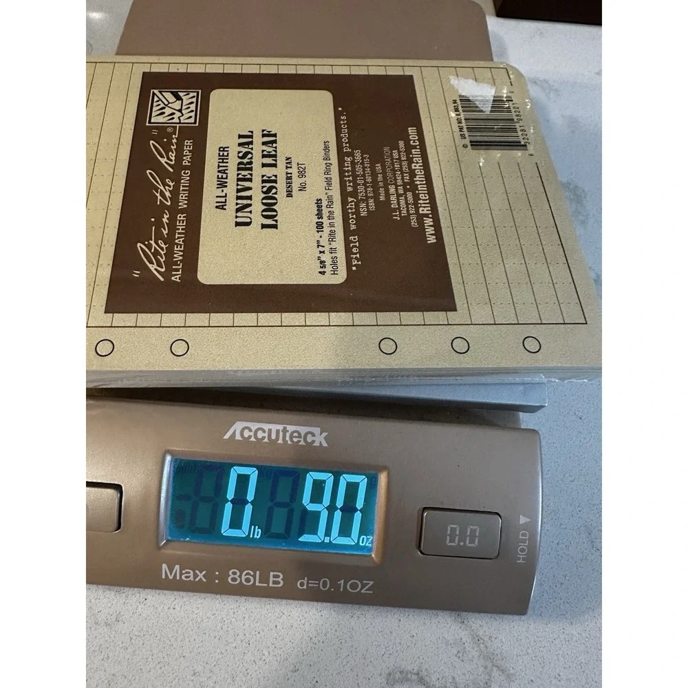Rite in the Rain Weatherproof Loose Leaf Paper 4 5/8